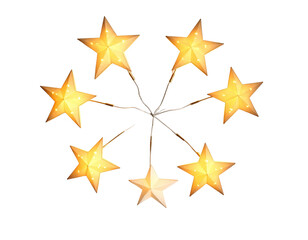 Obraz premium A beautiful watercolor illustration of a star-shaped light garland.
