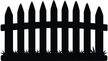 Wooden barrier or boundary vector