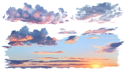  4 vector sky clouds sunset cloud, transparent background png file.png
