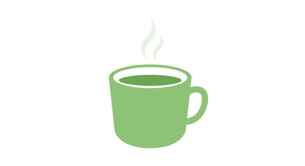 A steaming green mug filled with a hot beverage.