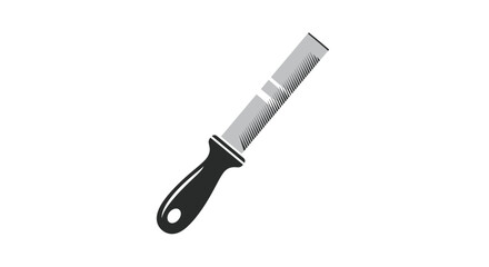 Black-handled Metal File Tool for Shaping and Smoothing.