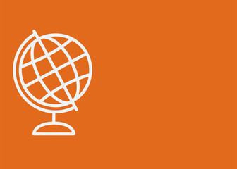 globe banner with empty space for text on colorful background