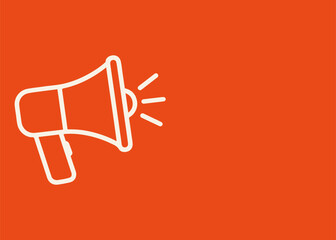 megaphone banner with empty space for text on colorful background