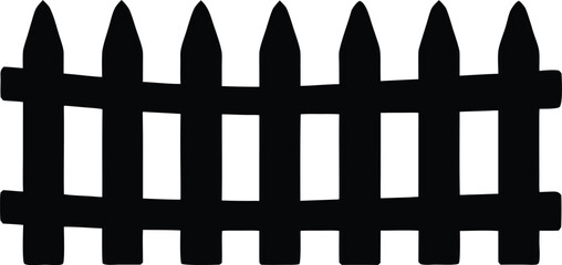 Wooden fence silhouette vector illustration