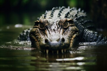 Fototapeta premium Rainforest crocodile reptile animal.