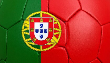 Soccer ball featuring the Portuguese flag design