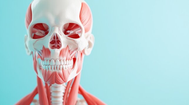 Anatomical Skull Human Head Anatomy with Muscles,Medical ,Science