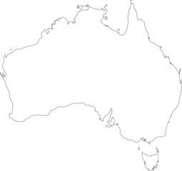 Australia Solid Map Shape Outline