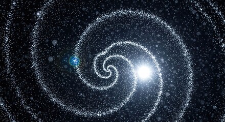 Stunning cosmic spiral of glittering stars creating a magical galaxy swirl background for your design