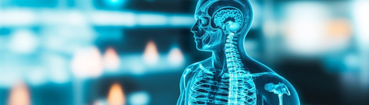 Blue X-Ray Human Anatomy, medical , skeleton