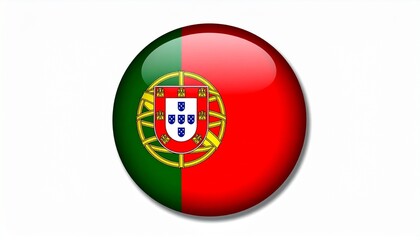 A circular emblem of the Portuguese flag