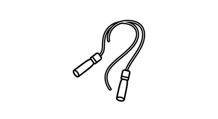 Simple Black and White Illustration of a Jump Rope.