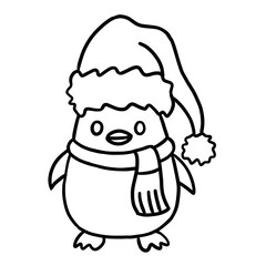  christmas penguin line art
