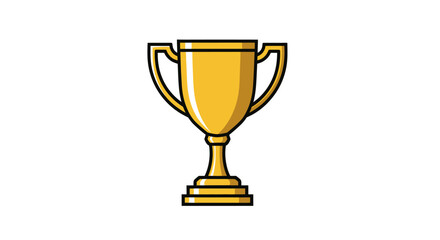 Golden Trophy Cup Icon Illustration for Achievement and Success.