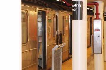 doors in train station at subway in new york