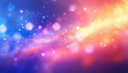Obraz premium Abstract background with colorful bokeh lights and glowing particles