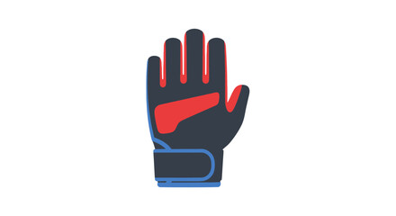 Black and Red Padded Workout Glove with Blue Accents.