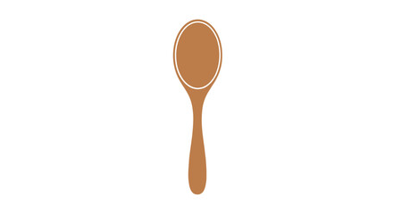 Simple wooden spoon kitchen utensil illustration cooking tool.