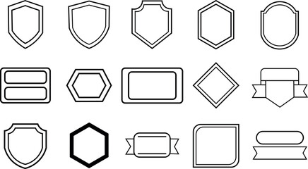 Shield and shape outline vector collection for logo design elements