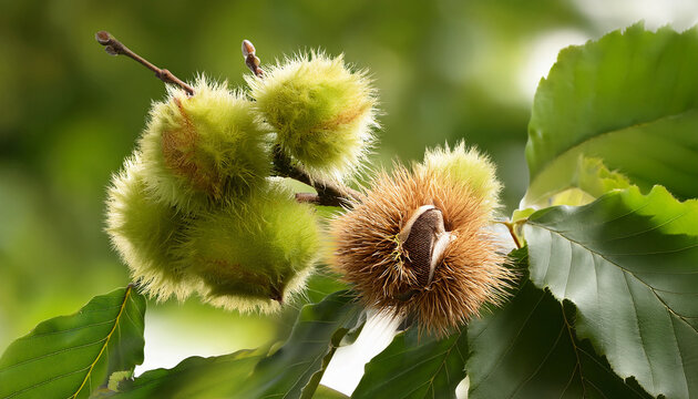 Rotbuche Fagus Sylvatica Mit Bucheckern
