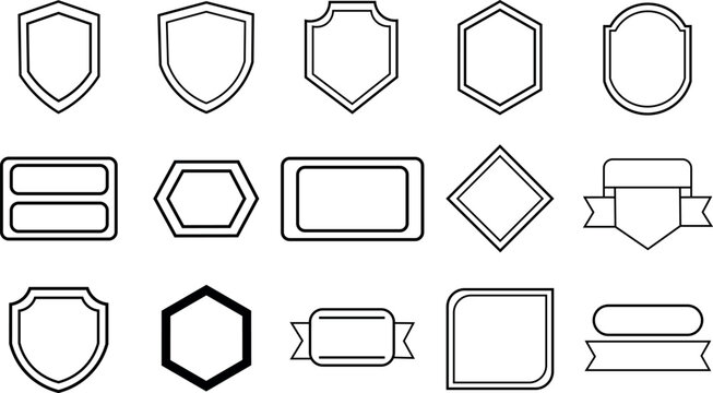 Shield and shape outline vector collection for logo design elements - Powered by Adobe