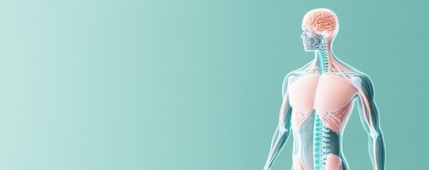 Human Anatomy Muscle, Skeleton and Brain Detail on Mint, Medical ,Science