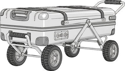 Portable Luggage Cart with Large Wheels.