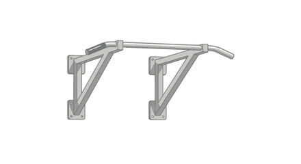 Wall-mounted pull-up bar with angled supports for fitness training.