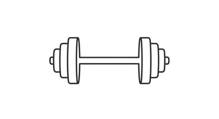 Simple Line Drawing of a Dumbbell for Fitness and Exercise.