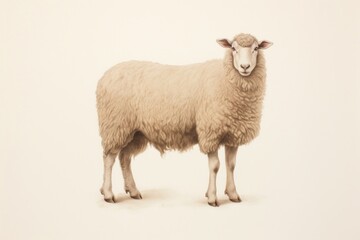 A sheep full body livestock animal mammal.