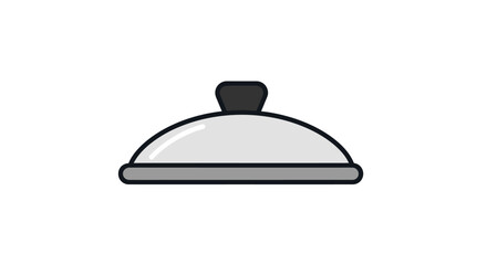 Simple illustration of a covered serving dish with a handle.