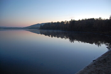 A picturesque lake in the Finnish tundra, Sami territory, amazing nature, Karelia, fantastic landscapes, fishing, tourism.