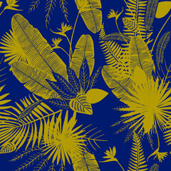 Minimal Flat Floral Pattern Design 2 Color - Allover Ready To Print For Fabric And Repeat Design Wallpapers Background