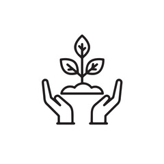 Vector illustration of a green floral plant in a pot, suitable for tea or coffee related design