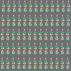 Pixelated Floral Pattern Background with Repeating Flower Motifs in Pastel Shades a Retro Computer Graphics Style Design for Wallpaper or Fabric