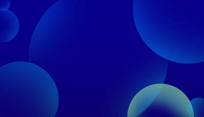 Abstract blue spheres and bubbles with soft gradient lighting