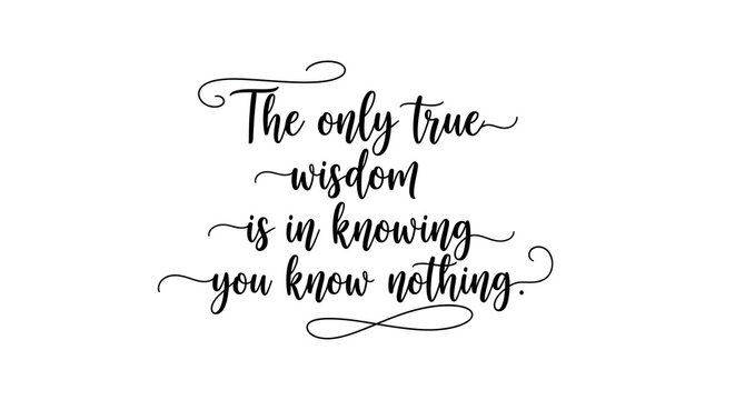 Inspirational quote about wisdom elegant calligraphy script perfect for posters and wall art