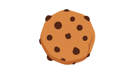 A single round chocolate chip cookie with a golden-brown baked surface and dark chocolate chips.