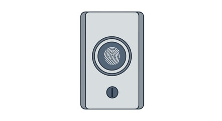 Modern Fingerprint Scanner Device with Button and Circle Design.