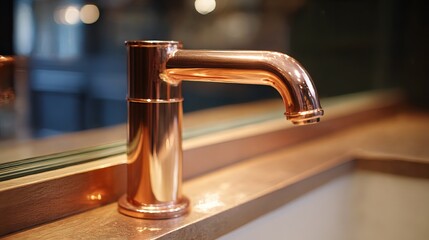 Elegant copper tap. Sleek design. Feels invitingly warm to the touch.
 
