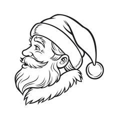 vector illustration of a Santa Claus face with hat