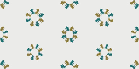 Decorative christmas trees abstract silhouettes in circles, seamless pattern, wallpaper, paper, textile, wrapper, print, fabric, vector