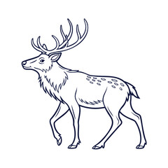 Fototapeta premium Stylized Walking Deer Animal Illustration