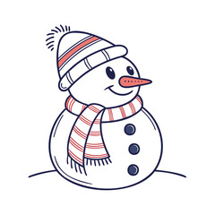 Snowman with Christmas vector illustration 