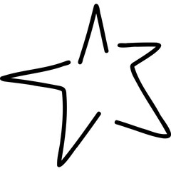 Outline of a Star Shape Icon for Creative Design, Decoration, Symbolic Use, and Illustration