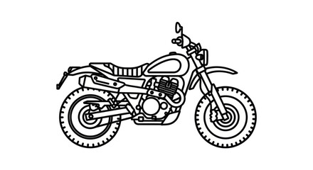 Obraz premium Detailed Line Art Illustration of a Classic Motorcycle Design.