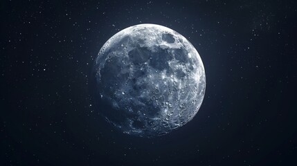 Close-up view of a full moon against a dark night sky