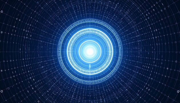 Blue circles and data flowing