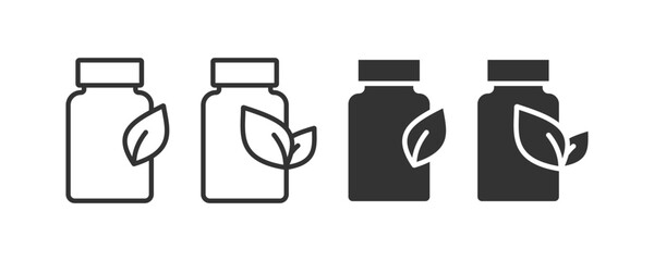 Nutritional supplement bottle line icon. Vector illustration desing.