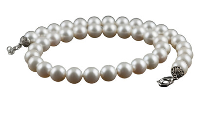 Obraz premium Elegant pearl necklace isolated on transparent background, a timeless jewelry piece